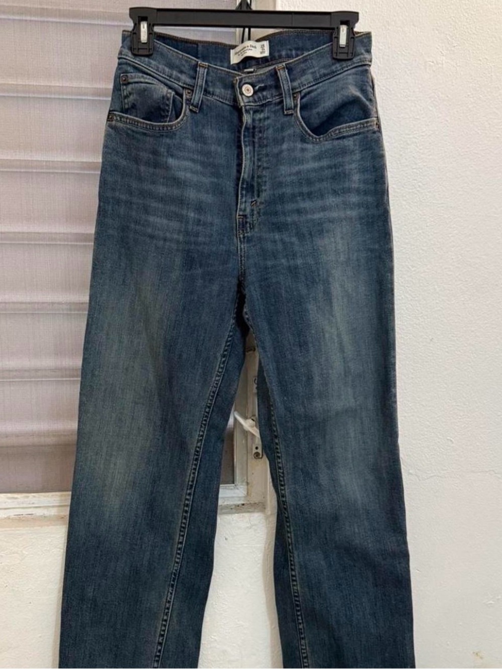 Abercrombie & Fitch Woman Dark Blue Straight Jeans